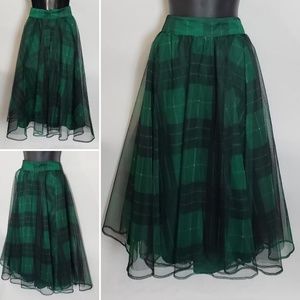 Plaid Tulle Skirt